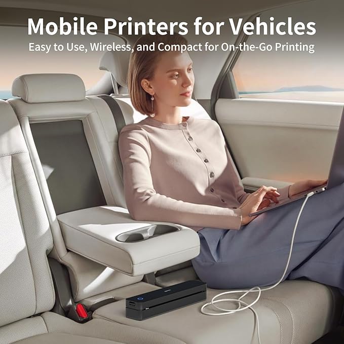 iDPRT Portable Printer Wireless for Travel, Inkless Bluetooth Thermal Printers for Home,Office,Vehicles203DPI,Supports 8.5" x 11" US Letter&A4 A5 Size,Compatible with Android and iOS Phones&PC