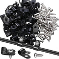 Hicarer 50 Pack R-Type Cable Clip Wire Clamp, Nylon Screw Mounting Cord Fastener Clips with 50 Pack Screws for Wire Management (Black, 1/4inch)