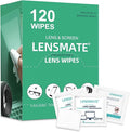 Lensmate 120 Count Lens Wipes for Eyeglasses, Pre-Moistened & Individually Wrapped Eyeglass Wipes, Lens Cleaning Wipes for Eyeglasses, Sunglasses, Goggles and Camera Lens