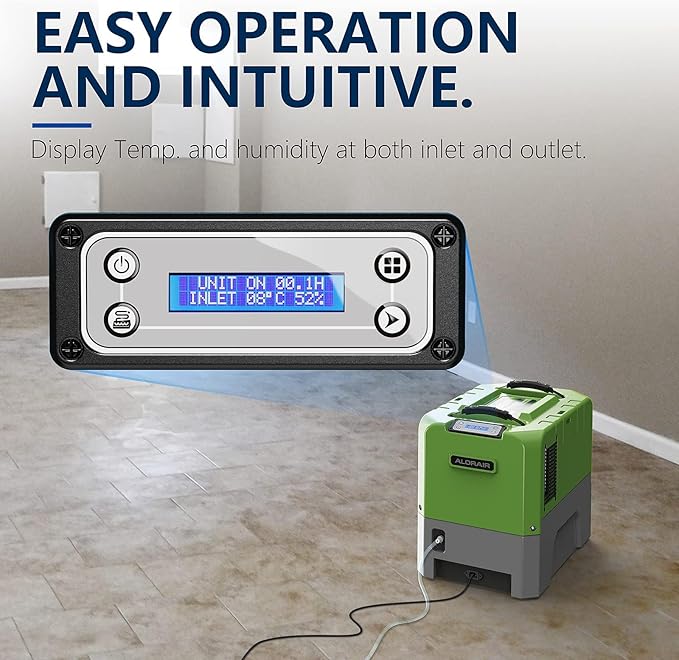 ALORAIR Smart WiFi LGR Commercial Dehumidifier 180 PPD (Saturation) with Hose, Industrial Dehumidifier with Pump, 5 Years Limited Warranty, cETL Listed, 85 PPD at AHAM, Flood Repair, Green