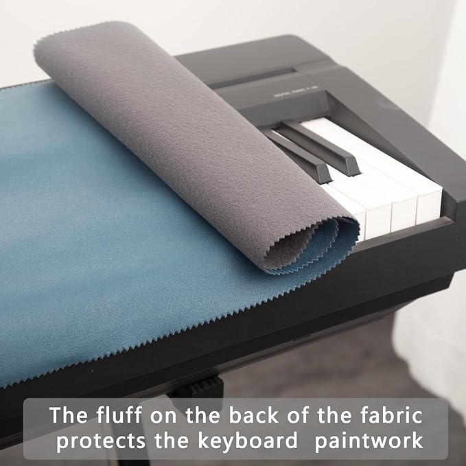 Keyboard Piano Cover, Digital Piano Dust Cover, Light Luxury Soft and Premium Surface, Thickening Electronic Organ Covering Keyboard Update Encasement (Blue)