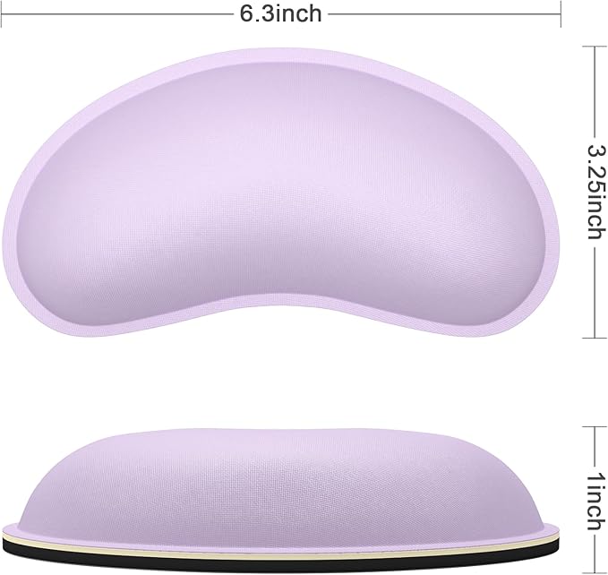 Dapesuom Mouse Wrist Rest, Ergonomic Memory Foam Mouse Wrist for Computer Desk Mats Support, Hand Rest Pad Cushion for Gaming, Office, Laptop, Men, Women, Pain Relief & Easy Typing, Vanilla Purple