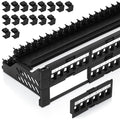 Everest 48 Port Keystone Patch Panel (2-Pack) - Removable 6-Port Panels - Use with Slim Profile Keystones ONLY (Wider Jacks May not fit Side by Side) - 16 Blank Keystone Jack Inserts Included