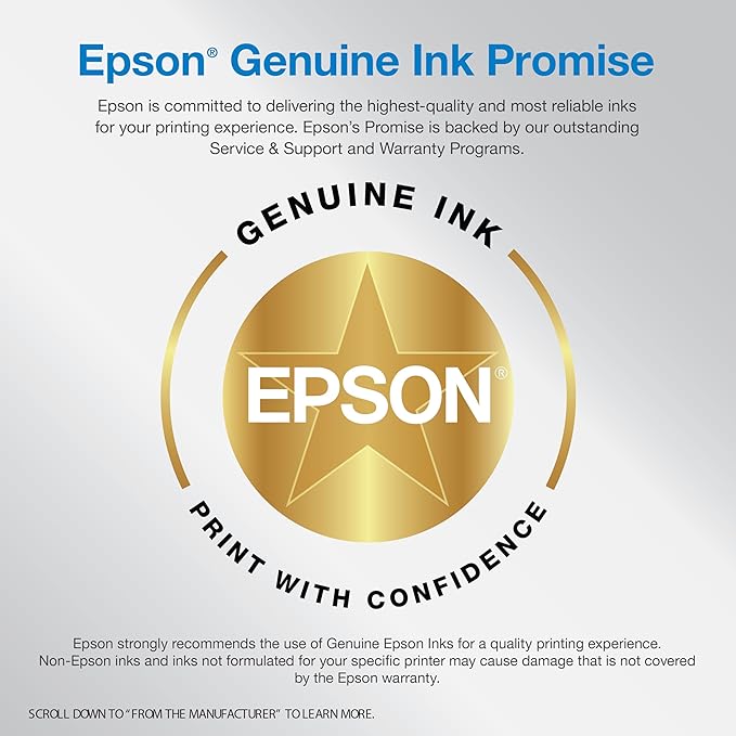 Epson EcoTank ET-2980 Wireless All-in-One Color Supertank Printer with up to 3 Years of Ink, Refillable Tanks, Perfect for Home, 15 PPM, 1.44" Color Screen, Auto 2-Sided Printing - Black