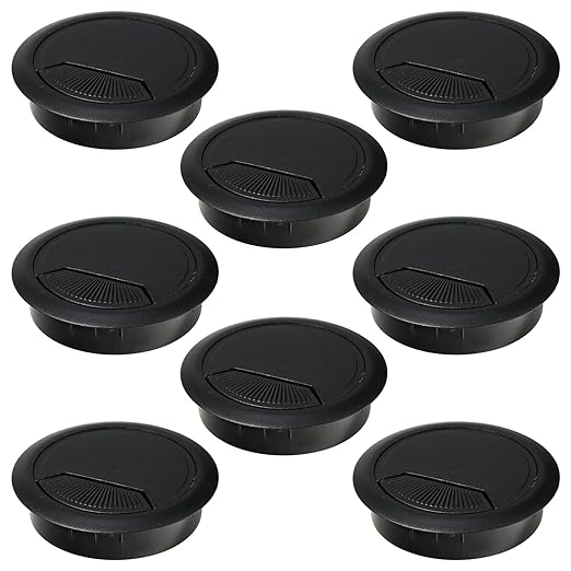 Desk Grommet 2 inch(50mm)8 Pcs, Desk Hole Grommet, Cable Grommet, Desk Hole Cover, Desk Cord Hole Cover, Desk Cable Hole Cover, Desk Wire Hole Insert, Furniture Hole Cover(Black Grommets)