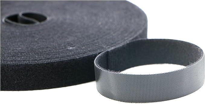 Reusable Fastening Tape Cable Ties 3/4 Inch Double Side Hook Roll (10 Yard, Black Upgraded Version)