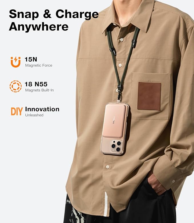 TORRAS MiniMag Power Bank,Ultra-Slim 10,000mAh Magnetic Wireless Portable Charger, 22.5W Fast Charging iPhone Air Magnetic Battery Pack Designed for iPhone 17 Pro Max/17 Pro/Air/16/15/14/13/12, Gold