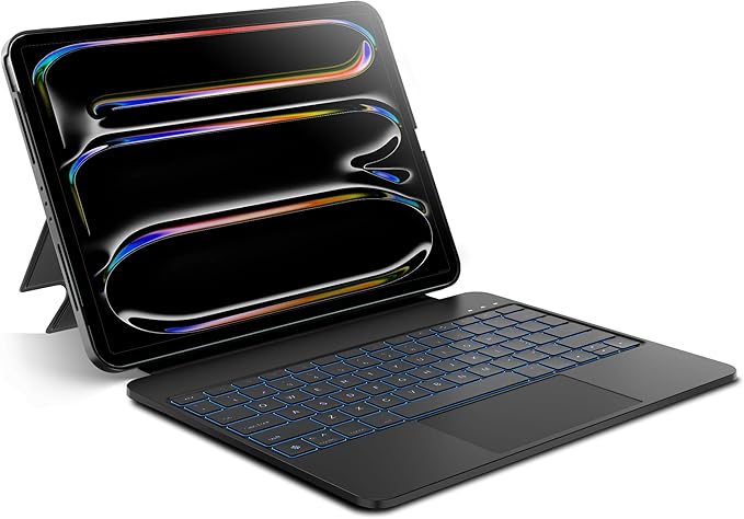 Detachable Keyboard Case for Apple 2025 iPad Air 13-inch (M3-M2) and iPad Pro 12.9-inch (6th-3rd Gen): Wireless Backlit Keyboard with Trackpad, Magnetic Protective Cover