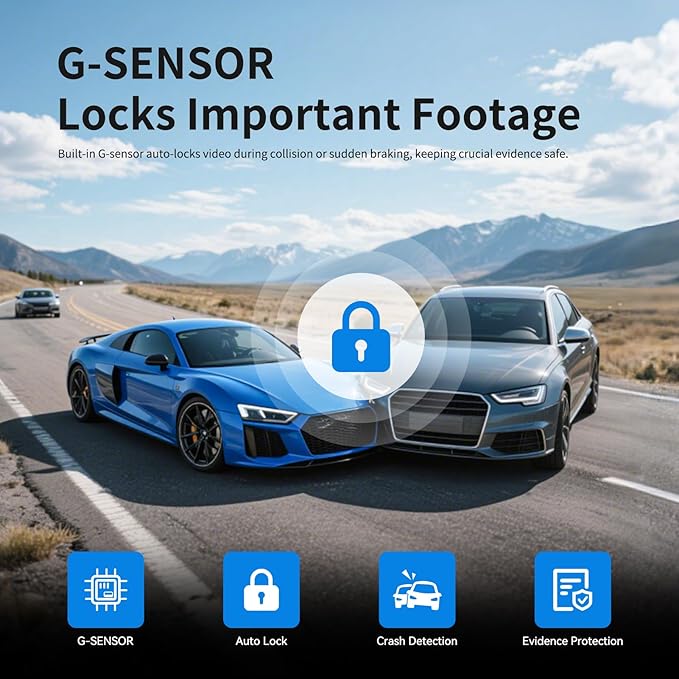 JOMISE G814 11" 4K+2.5K Rear View Mirror Camera — No WiFi/Bluetooth, Mirror Dash Cam Front and Rear, Pure Evidence Recorder, Dash Cam for Cars, 3X Zoom, 64GB Card Included