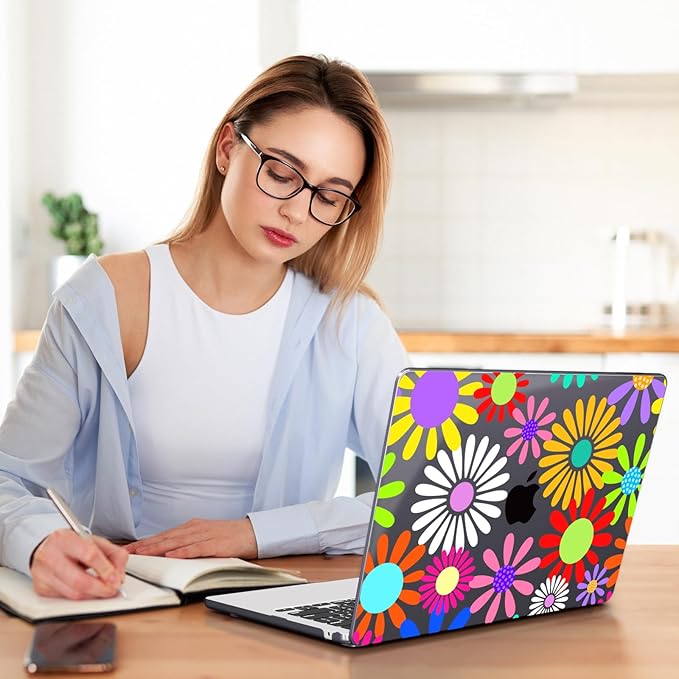 Teryeefi Compatible for MacBook Air 13.6 inch Case A3240 A3113 A2681 (2025 2024-2022 Release), Protective Plastic Hard Shell Cover for MacBook Air M2 M3 M4 13 inch, Abstract Flowers A001