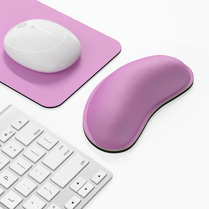 Dapesuom Mouse Wrist Rest, Ergonomic Memory Foam Mouse Wrist for Computer Desk Mats Support, Hand Rest Pad Cushion for Gaming, Office, Laptop, Men, Women, Pain Relief & Easy Typing, Radiant Orchid