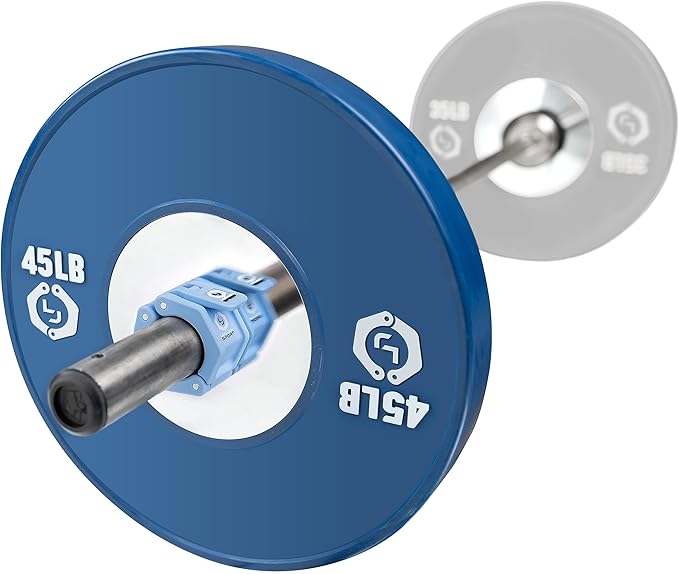 Lock-Jaw Sport Olympic Barbell Collar - Quick Release Barbell Clamp (Light Blue)