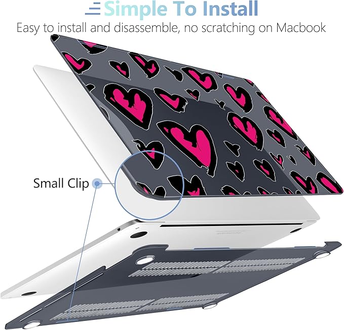 MEEgoodo Case for MacBook Pro 13 inch Case 2022 2021 2020 New A2338 M2/M1 A2251 A2289, Laptop Hard Shell with Keyboard & Camera Cover Compatible with 13 inch MacBook Pro, Handwritten Heart