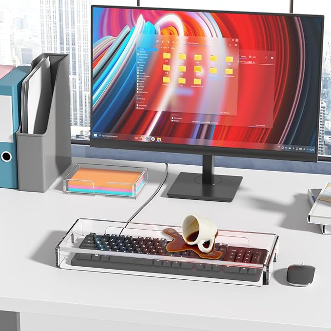 BEEGO Mechanical Computer Keyboard Cover - Clear Acrylic Keyboard Cover Keyboard Dust Cover Mechanical Keyboard Cover Full Size Keyboard Protector