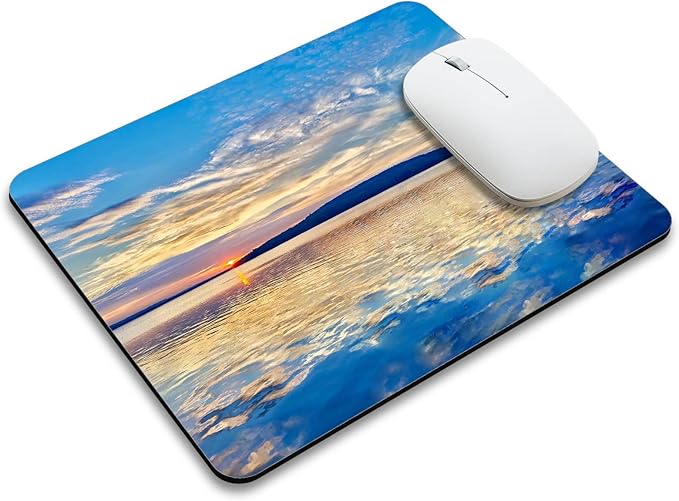 Beautiful Lake and Mountains at Sunset Mouse Pad Mat Rectangle Non-Slip Rubber Base Computer Mousepad
