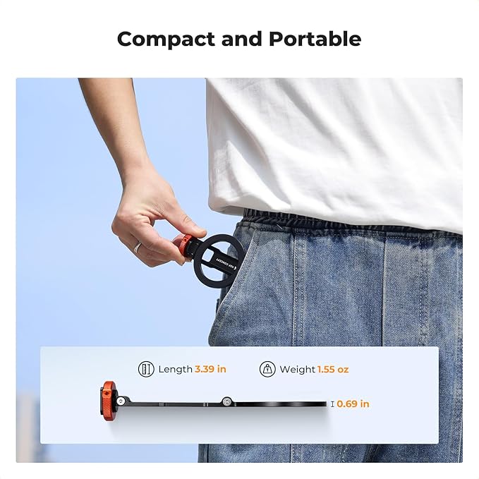 K&F CONCEPT Magnetic Metal Phone Mount with Cold Shoe Mount, Adjustable Rotatable Phone Holder Adapter Compatible with iPhone 17/16/15/14/13 Serie, Camera Monitoring, Tripods, Stabilizers