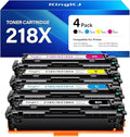 218X Toner Cartridge 4 Pack Compatible for HP 218X W2180X 218A W2180A HP Color Laserjet Pro MFP 3301fdw 3201dw 3301sdw 3301cdw 3201 3301 Series Printer Ink Laser All-in-One Scanner Black (No Chip)