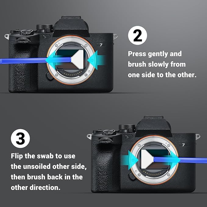 Updated Camera Lens and Sensor Cleaning Kit for Full Frame DSLR - 10x Swabs, Cleaner, and Essentials for Canon, Nikon, Sony