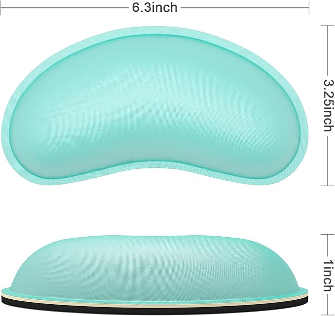 Dapesuom Mouse Wrist Rest, Ergonomic Memory Foam Mouse Wrist for Computer Desk Mats Support, Hand Rest Pad Cushion for Gaming, Office, Laptop, Men, Women, Pain Relief & Easy Typing, Malachite Green