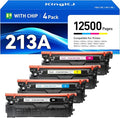 213A Toner Cartridge 4-Pack Set with Chip Replacement for HP 213A 213X W2130X W2130A Compatible for HP Color Laserjet Enterprise 5700dn MFP 5800dn 6700 6701dn 6800 6801dn Laser Printer Ink Black Color