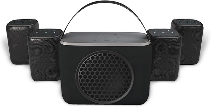 Rocksteady Stadium 2: Four Speakers and One Subwoofer Bundle - Immersive, connectible, and up to 150 ft of Range. Up to 30 Hours of Battery Life.