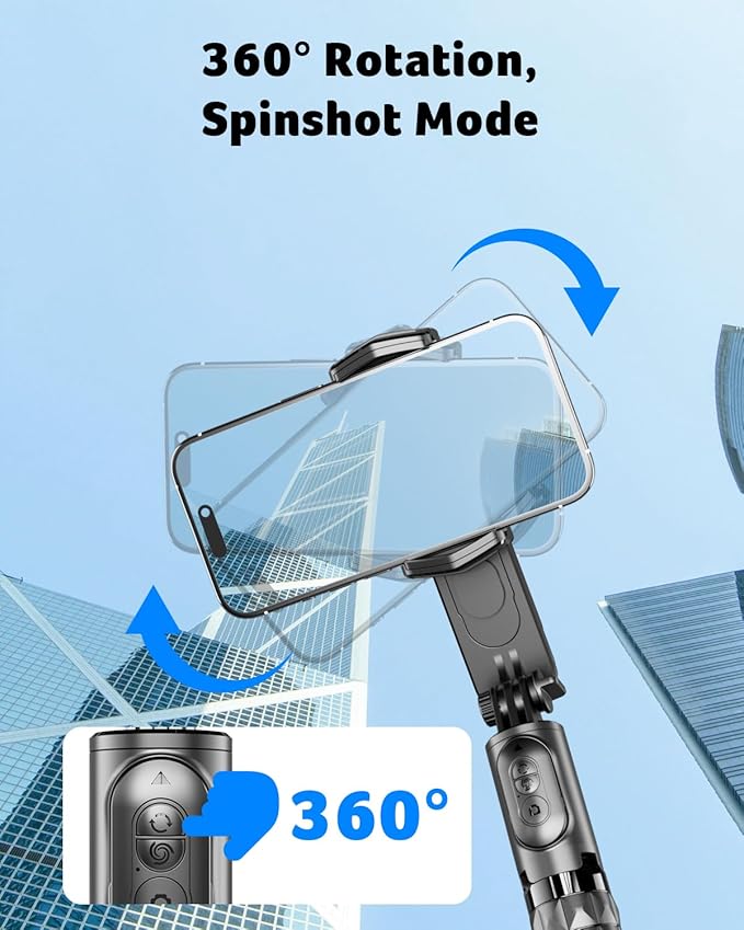acer Gimbal Stabilizer 1-Axis for iPhone/Cell Phone/Smartphone/Android with Remote Control, Portable Phone Tripod Auto Balance Handheld Selfie Stick for Video Recording, Vlogging, Live Streaming