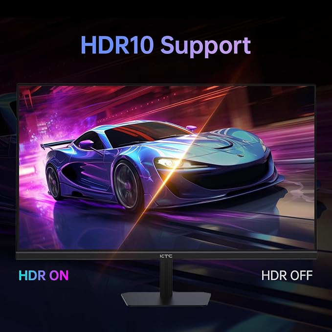 KTC 24.5'' Gaming Monitor 180Hz FHD,Fast IPS 1080P 1 ms, 128% sRGB HDR10,Freesync HDMI x 2 /DP x 1 VESA Tilt Adjustable Xbox PS5 Switch (HDMI Cable Included)
