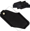 TobbinGear Left-Handed Leather Cell Phone Holster with Belt Clip, Universal Phone Holster for Men Belt Holder, Leather Case for iPhone, Samsung Galaxy Phones, Black, Medium