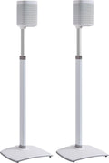 SANUS Adjustable Height Wireless Speaker Stands Designed for Sonos One, One SL, and Play:1 - Tool-Free Adjustment up to 16" and Built-in Cable Management (White)