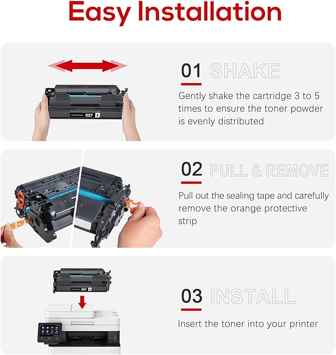 Compatible 057 Toner Cartridge with Display Capacity Chip Replacement for Canon 057 057H CRG-057 Works with Canon imageCLASS MF455dw MF445dw LBP226dw LBP227dw LBP228dw Printer(057 Black x2 )