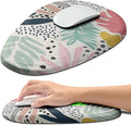 Hokafenle Ergonomic Mouse Pad Wrist Support with Stepped-Wedge Design, Wrist Rest Pain Relief Mousepad Filled with Memory Foam, Carpal Tunnel Mousepad for Wireless Mouse(12x8 inch, Tropical Plants)