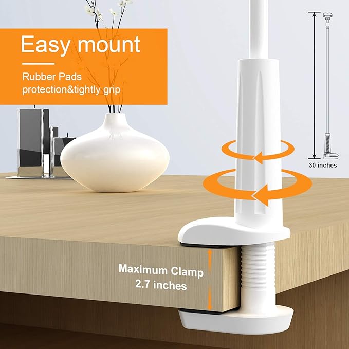 Phone Holder Bed Gooseneck Mount - Flexible Arm 360 Mount Clip Adjustable Bracket Clamp Stand Compatible with Cell Phone 11 Pro XS Max XR X 8 7 6 Plus 5 4, Samsung S10 S9 S8 for Bedroom Desk