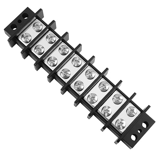 GLOSO TBE Double Row Stainless Terminal Blocks, Marine Grade, 4-14 AWG Cu, 75A/600V - 1 Pack, 8 Poles