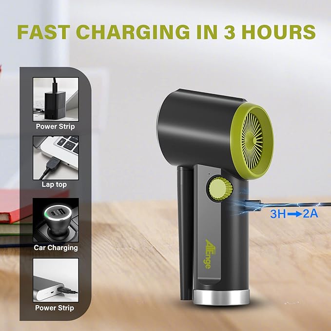 Compressed Air Duster, Electric Air Duster, Handheld Cordless Air Duster, Stepless Speed Motor, 6000mAh Rechargeable Air Blower, Type-C Fast Charge, for Computer, Keyboard, Pet House…