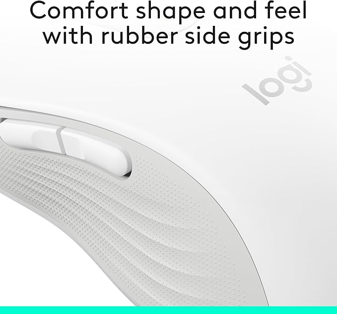 Logitech Wireless Mouse Signature M650 L Full Size - Large Hands, 2-Year Battery, Silent Clicks, Customizable Buttons, Bluetooth, PC/Mac/Chromebook - Off White, Right-Handed, Large