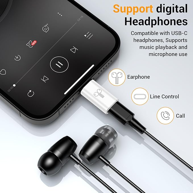 Temdan 4 Pack USB C to Lightning Adapter for iPhone 14 13 12 Pro Max/iPad Air/Airpods,Support Audio/OTG,20W PD Fast Charging,Lightning to Type C Charger Connector Cable,for iPhone 14 Accessories-White