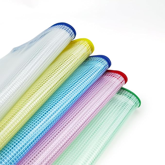 AUSTARK 20Pcs Board Games Storage Bags, PVC Mesh Zipper Pouches, Zippered File Bags, Plastic Waterproof Storage Bags for Office School Home Travel Cosmetic (B4 Size 15 x 11 Inches, Multicolored)