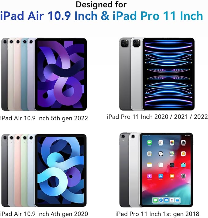 Magnetic Privacy Screen Protector Compatible with iPad Air 5th 4th 10.9" & iPad Pro 11(2018-2022), Removable Anti Glare Blue Light Bubble-Free Black Security Protector Private Filter