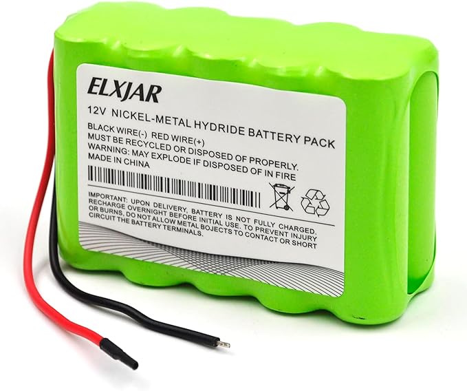 (2-Pack) 12V NiMH Battery Pack AA2000mAh, 10-Cell Rechargeable Replacement for RC Models, LED Kits, Medical Equipment, DIY Projects