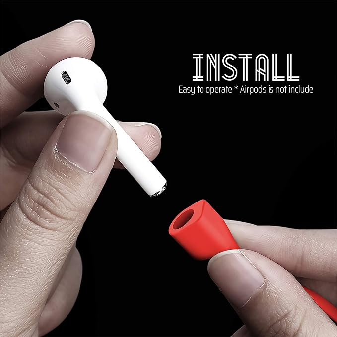 Ultra Strong Magnetic Airpod Pro Strap Anti-Lost Cord Sports Lanyard Compatible with Airpods 3rd 2nd Generation Pro 3 2 1 (3 Red)