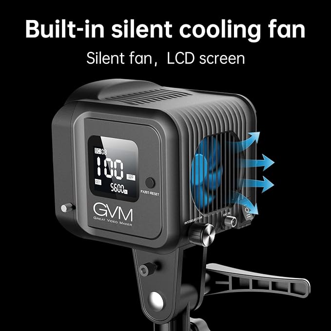 GVM SD80D 80W LED Video Light Kit with Softbox, Bowens Mount, CRI97+, 2700K-7500K Color Temperature, APP Control, and Tripod Stand for Video and Wedding Shooting