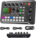 Professional Audio Mixer, SINWE Live Sound Card and Audio Interface with DJ Mixer Effects and Voice Changer,Podcast Production Studio Equipment, Prefect for Streaming/Podcasting/Gaming