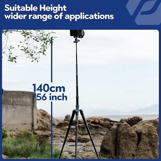 Fotopro Mini Tripod with Ball Head Phone Mount Detachable Selfie Stick Folded only 8.6" Max Load up to 6.6 lbs FY-810 Blue
