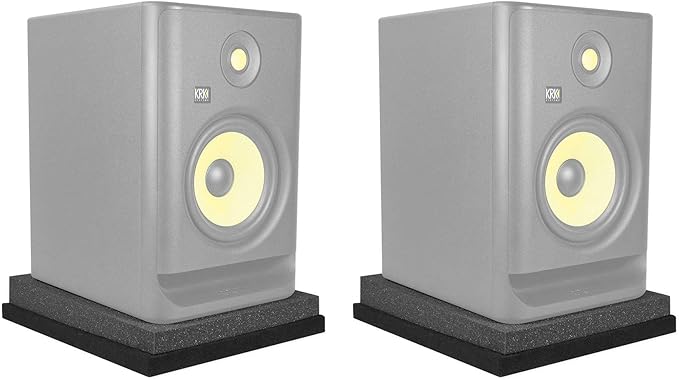 Rockville Pair Iso-8 Studio Monitor Isolation Pads for 8" Speakers, High-Density Acoustic Foam, Angle Adjustable, Reduces Vibrations, for Home Studio Recording Monitors