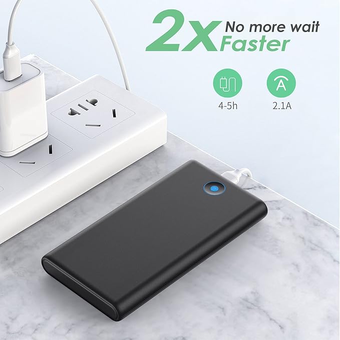 [2 Pack] Portable Charger Power Bank 20000mAh,Ultra Slim Portable Phone Charger with Dual USB Outputs,Backup Charging External Battery Pack Compatible with iPhone 15/14/13/12/11,Android etc-Black+Red