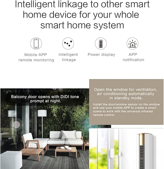 WiFi Door Sensor: Smart Door Open/Closed Detectors, Wireless Window Sensor with App Notification Alert, Contact Sensor for Home Security, Compatible with Alexa Google Assistant (2pack)