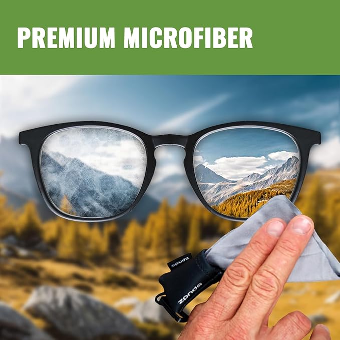 SPUDZ Ultra Microfiber Lens Cleaner – Closable Pouch, Clip-On, Washable – for Optics, Scopes, Glasses | Red, 6 x 6 Inch