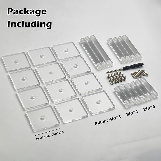 AAiphuwew 6pcs Combat Risers for Flying Miniatures, Adjustable Height Multi-Tiered Raised Platforms Flying Miniatures Combat Riser for Tabletop RPG and Board Games