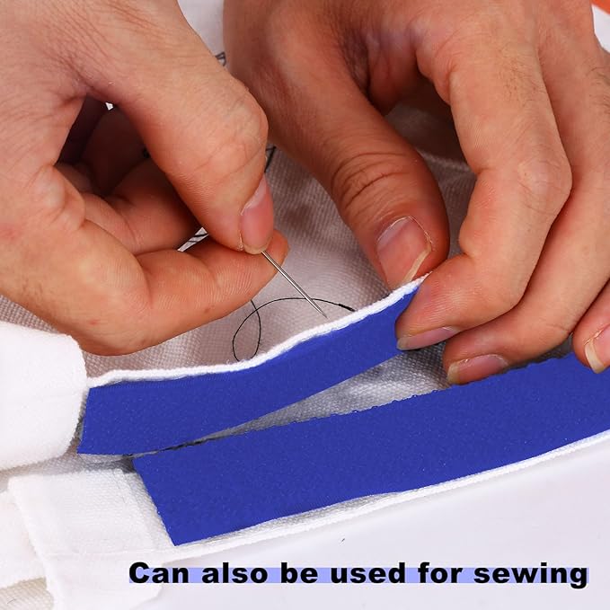 1"x16ft Hook and Loop Straps with 25 Metal Buckles, Adjustable Fastening Cable Straps, Cut-to-Length Cinch Strap, Reusable Nylon Securing Cord Ties for Organizer or Storage, 1 inch Wide,Blue