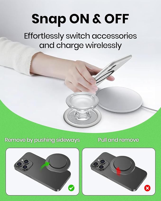 OnTheGrip Cute Natural Seashell Design Round Shape Collapsible Mobile Phone Grip Stand Holder for Smartphone Tablet Cell Phone Accessory (Peach)